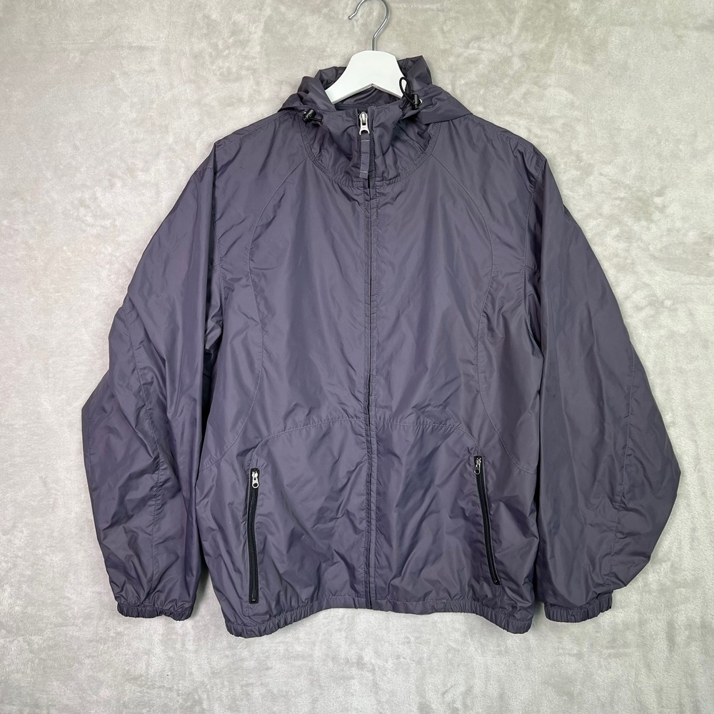 Snow‎ Lion Jacket Mens Small Hooded Windbreaker Rain Gray Lightweight